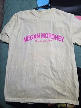 Megan Moroney Graphic Tee - Yellow with Pink Logo